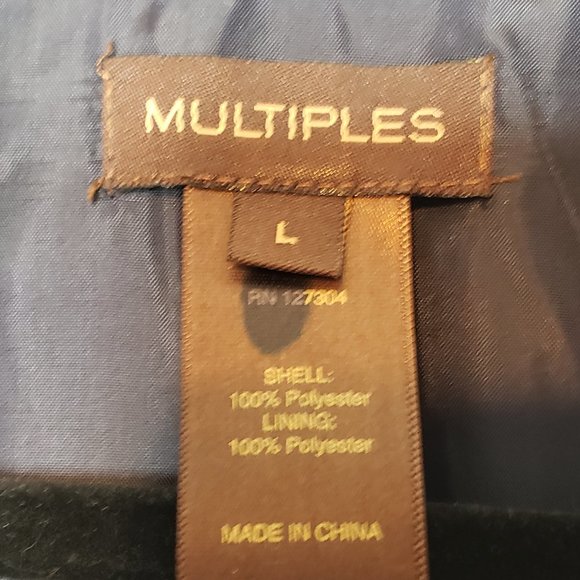 Multiples Blue and White Polka Dot Button Down Jacket - Picture 7 of 8